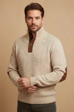 Samuel | Cable Knit Elbow Patch Sweater