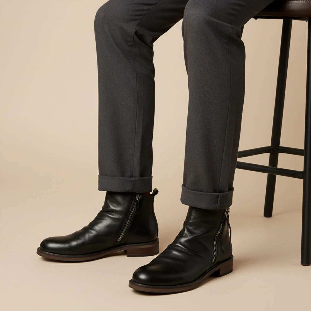 Bertrand | 100% Leather Side Zip Boot