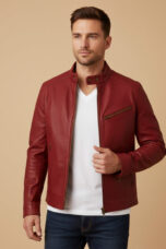 Gaspard | Leather Zip Biker Jacket