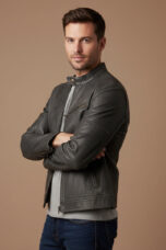 Gaspard | Leather Zip Biker Jacket
