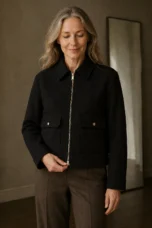 Sybille | Cotton Cropped Utility Jacket - Black