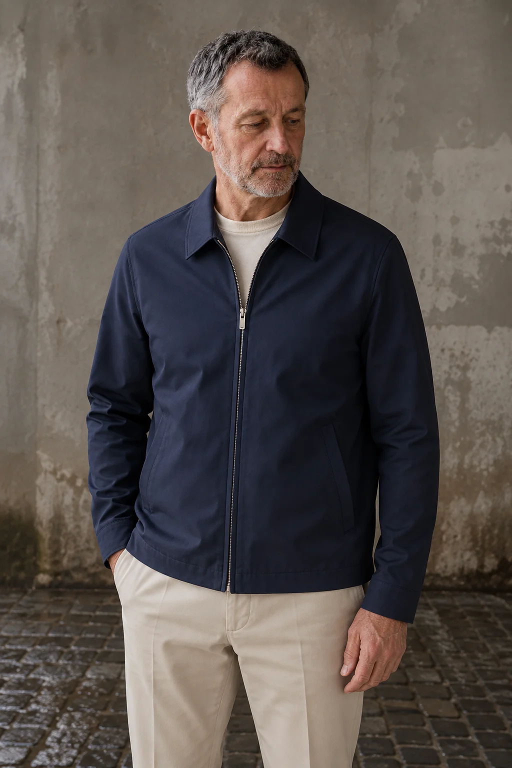 Tailored Fit Harrington Zip Jacket - close-up