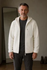Teddy Wool Hooded Fleece Jacket - hero open