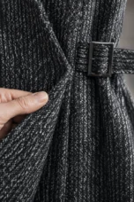 Thérèse | Longline Tweed Wrap Vest - fabric close-up