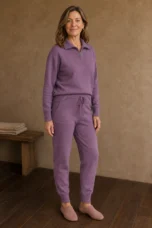 Thomasine | Half Zip Knit Two Piece Set - Mauve