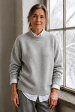 Fashionable Two-Piece Top - Gray