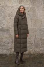 Valentine | 90% Down Parka, Past the Knee - Dark Brown