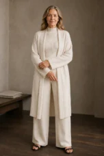 Valerie | Three Piece Ribbed Knit Set - Ivory