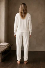 Waffle Knit Cotton Blend Lounge Set back view
