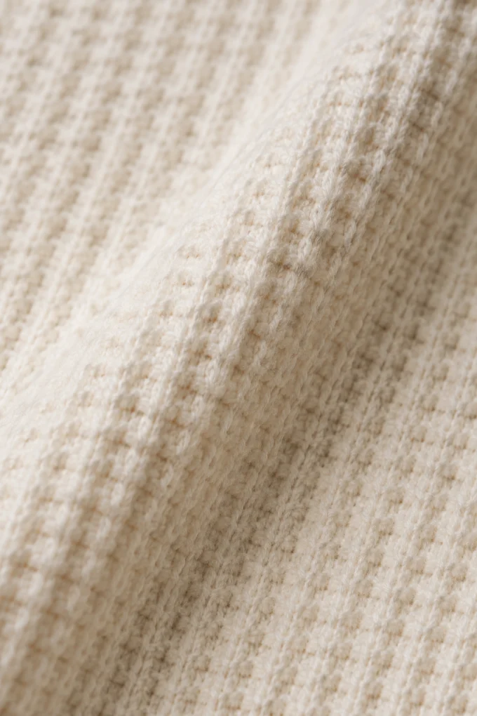 Waffle Knit Cotton Blend Lounge Set fabric close-up