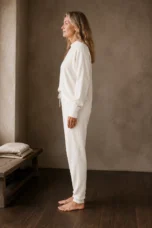 Waffle Knit Cotton Blend Lounge Set side view