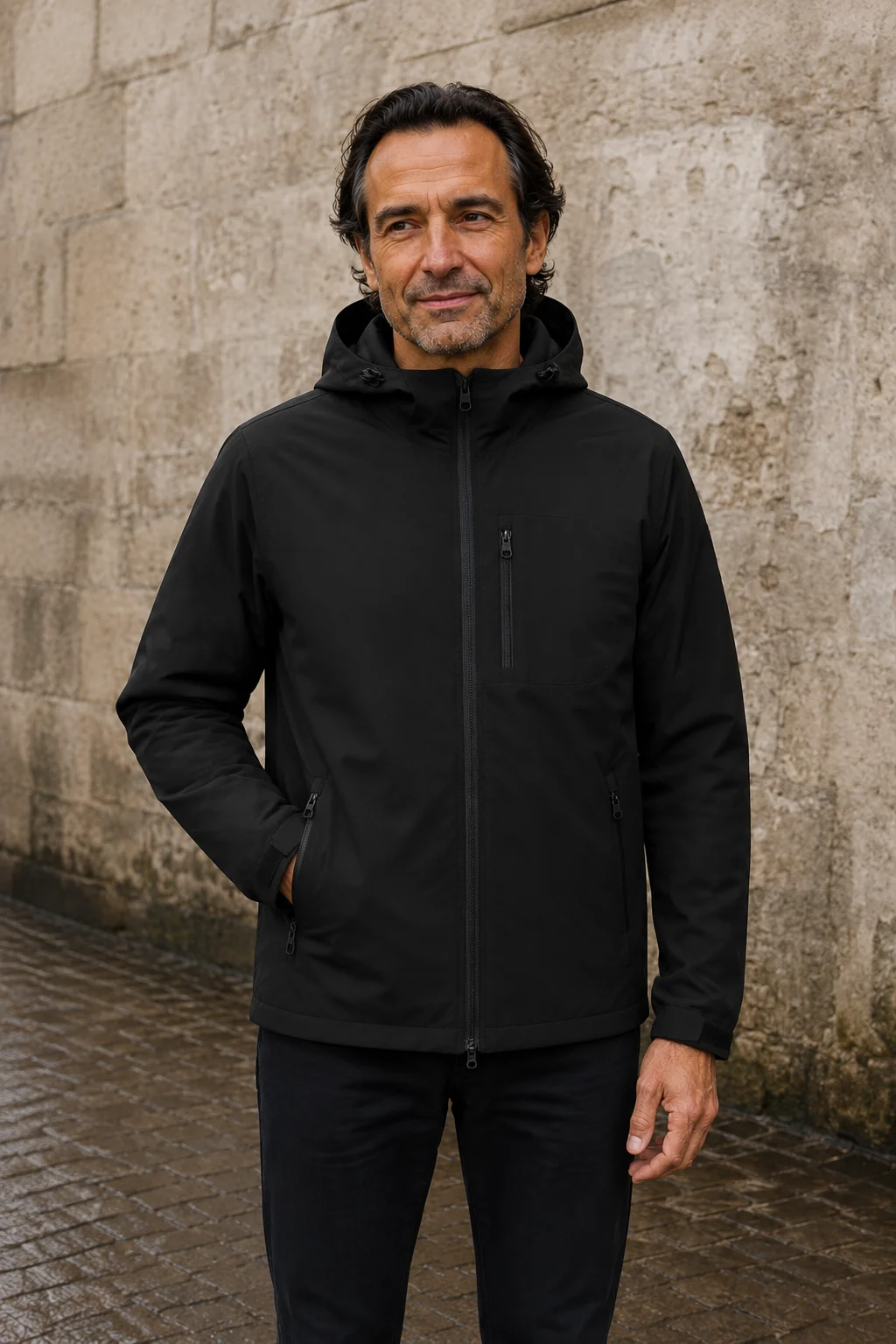 Waterproof Hooded Windbreaker Jacket - hero closed