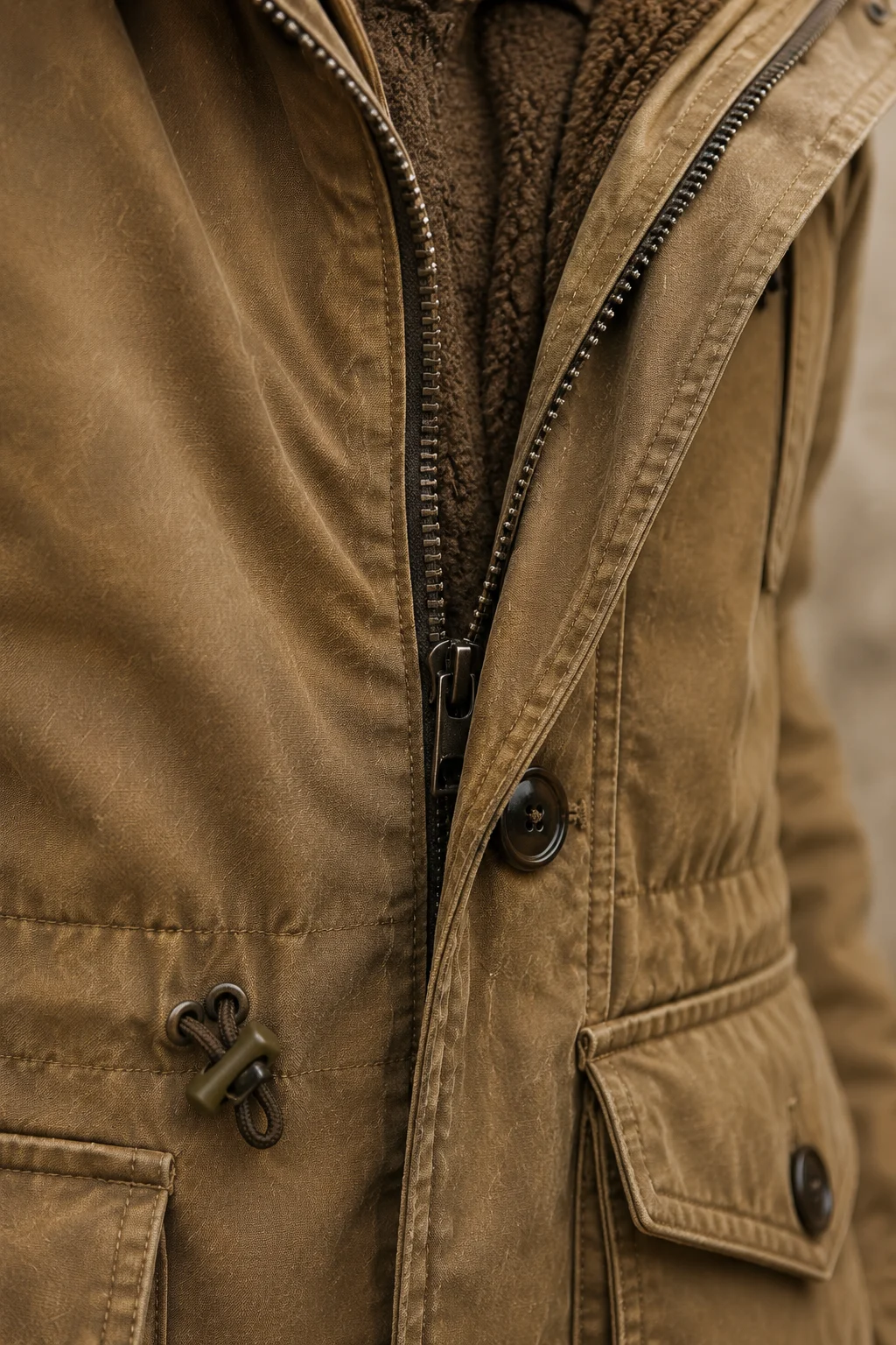 Waterproof Insulated Hooded Parka - material close-up