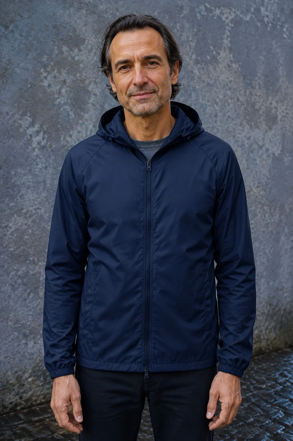 Wind Resistant Hooded Shell Jacket - hero closed