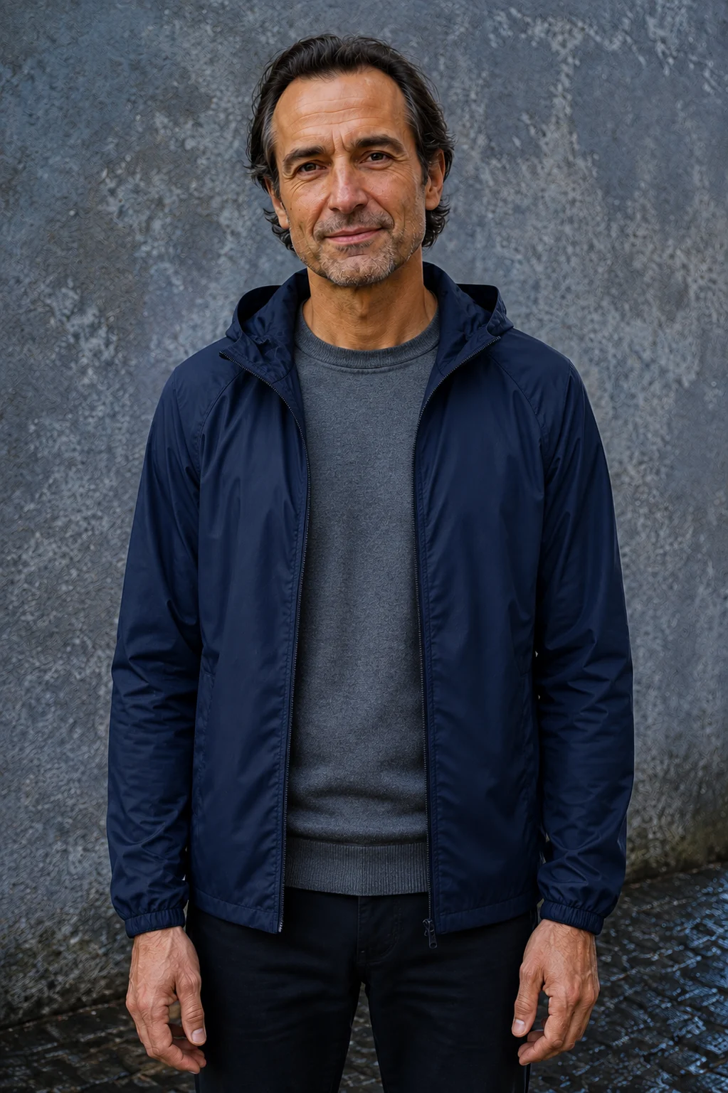 Wind Resistant Hooded Shell Jacket - hero open
