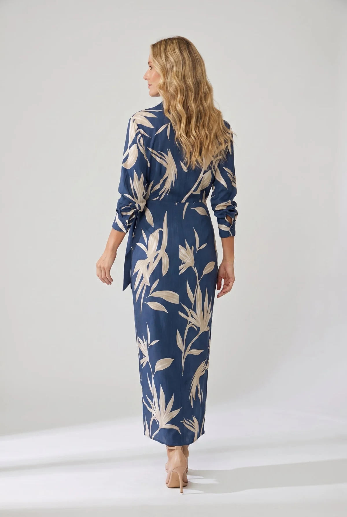 Mariette | Leaf Print Wrap Maxi Dress