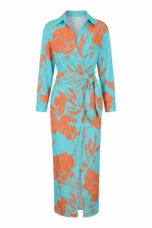 Mariette | Leaf Print Wrap Maxi Dress