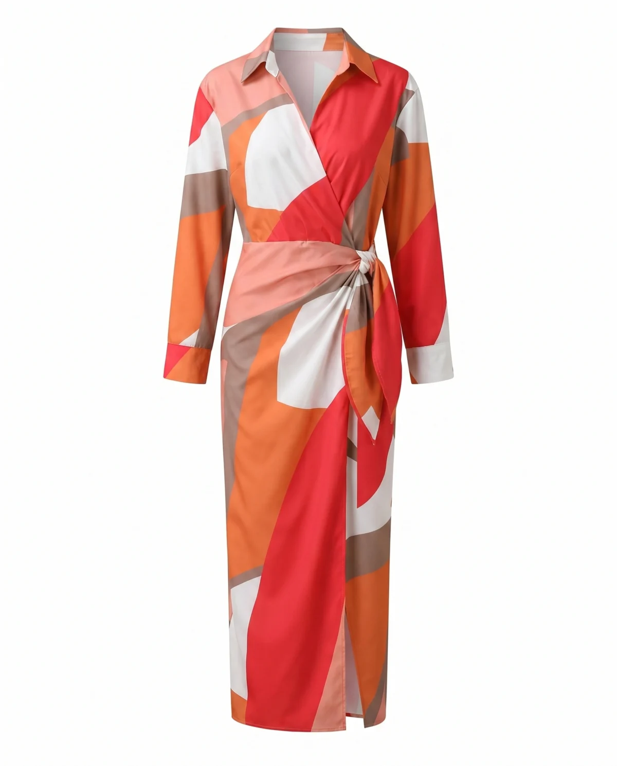 Mariette | Leaf Print Wrap Maxi Dress