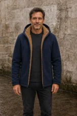 Wool Fleece Lined Hooded Jacket - hero open