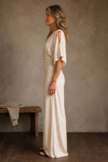 Wrap Front Wide Leg Jumpsuit side view
