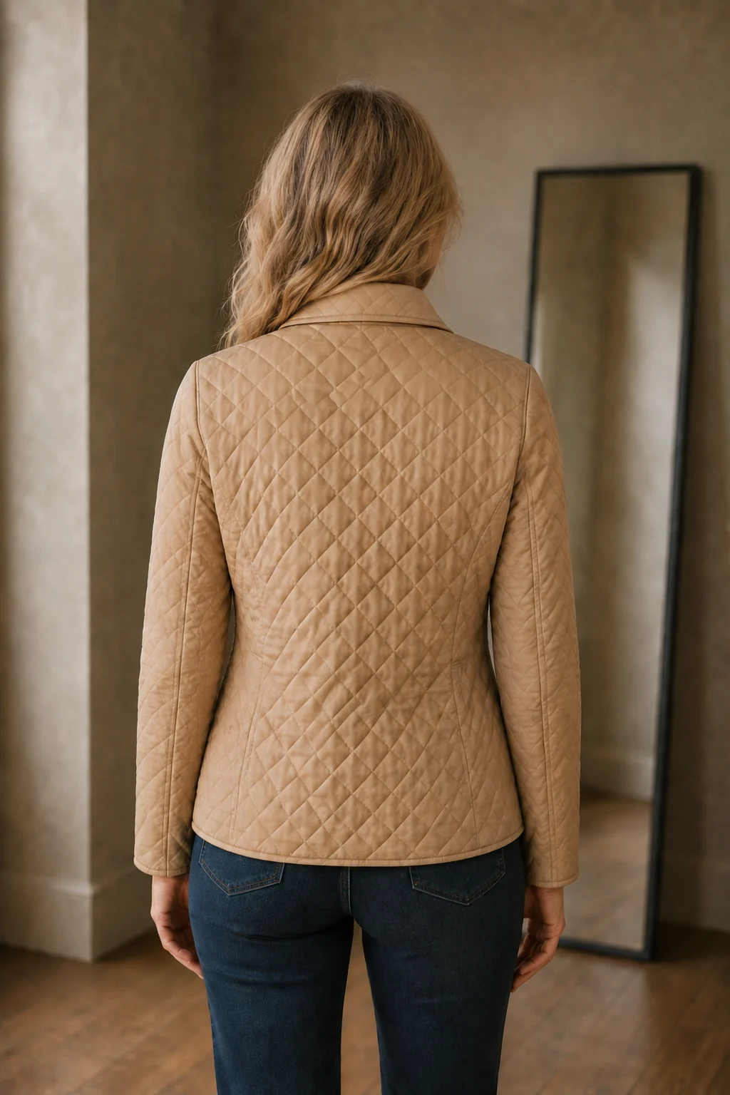 Zephirine | Channel Quilted Jacket - Khaki