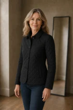 Zephirine | Channel Quilted Jacket - Black
